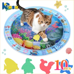 Water Sensory Play Mat Thickened Inflatable For Cat And Dog  With Fish Sea Ocean Theme