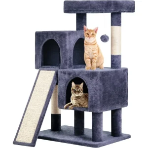 36 inches Cat TreeTower w/Scratching Posts Multi-Level Furniture Condo with Ramp for Kitten House