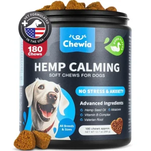 Hemp Calming Chews for Dogs. Treats to ease anxiety.
